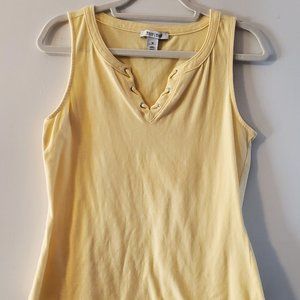 *White House Black Market yellow laced v-neck tank*